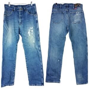 VINTAGE  Distressed High Rise Mom Jeans ~ 34 x 32